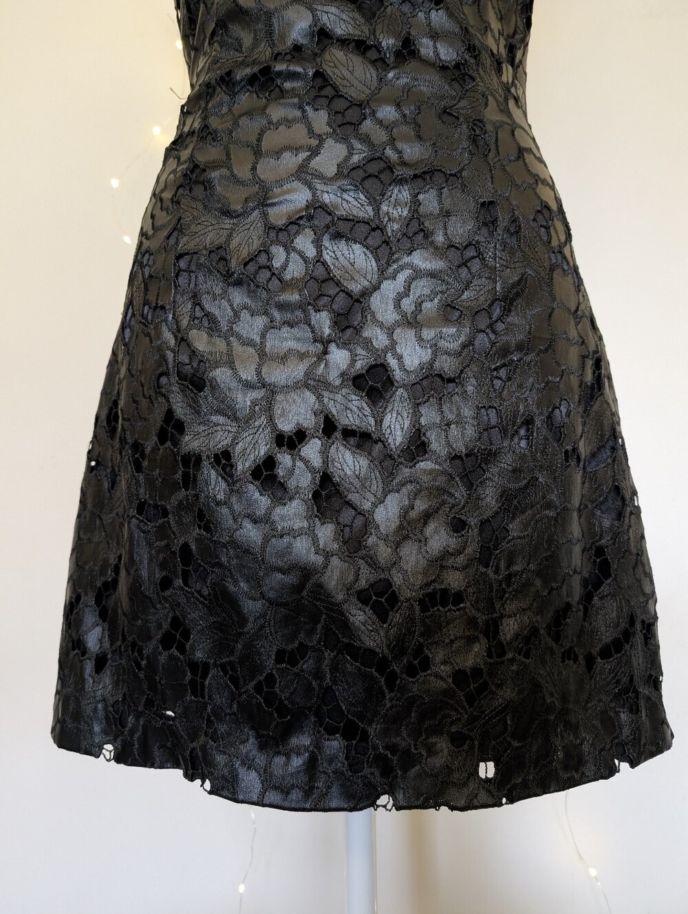 bebe Black Floral Lace Mini Dress - Picture 5 of 9